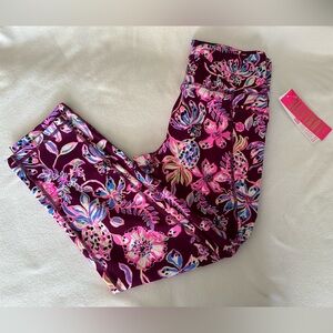 NWT LILLY PULITZER SOUTH BEACH HIGH RISE LEGGINGS SIZE L AMARENA CHERRY LUXLETIC